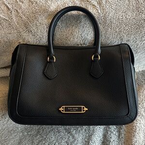 Kate Spade Black Satchel with Gold Accents